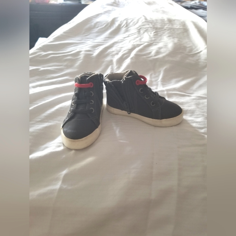 Cat  & Jack Boys Navy Blue Side Zipper High Top Tennis Shoes